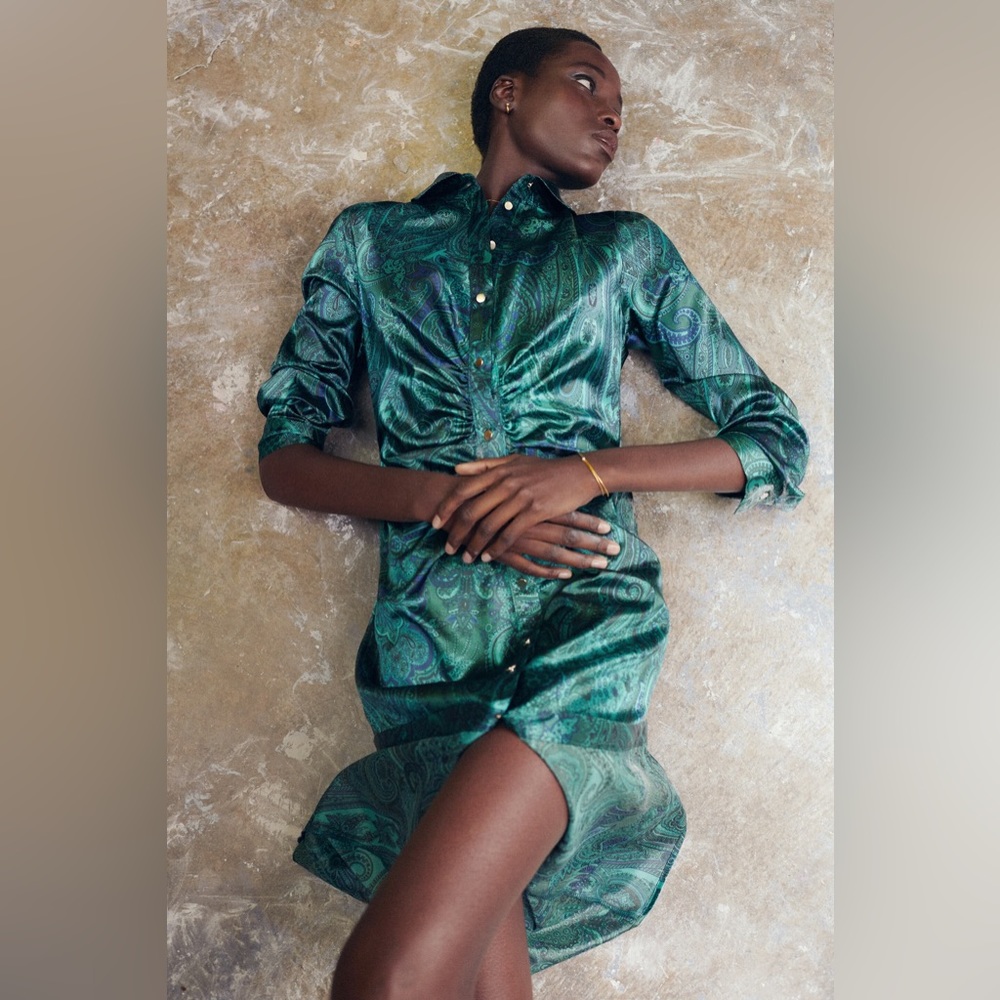ZARA PRINTED SHIRT DRESS